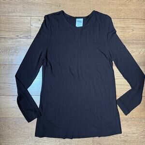 Eileen Fisher Tunic Brown SZ S Long Sleeve USA Rayon Minimalist Lagenlook